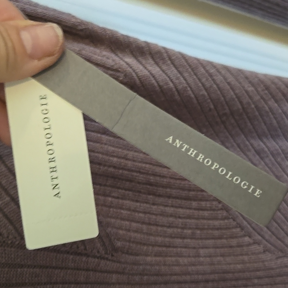 Anthropologie Lavender Long Sleeve Lace Bottom Dress NWT - Picture 3 of 6